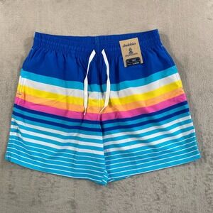 CHUBBIES‎ The Newports Classic Swim Trunks Men Large Multi Striped 5.5" NWT $70